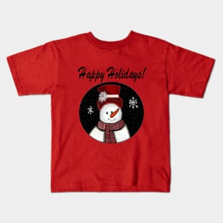 Happy Holidays Snowman Kids T-Shirt